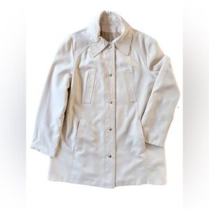 Vintage 1960s Jerold Tan Trench Coat Size Large Snap Button Closure Front Pocket